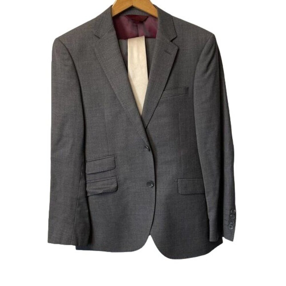 TREND MAXMAN 2 PIECE SUIT BLAZER JACKET 38S PANTS 32X30 & TIE WOOL SUPER 140